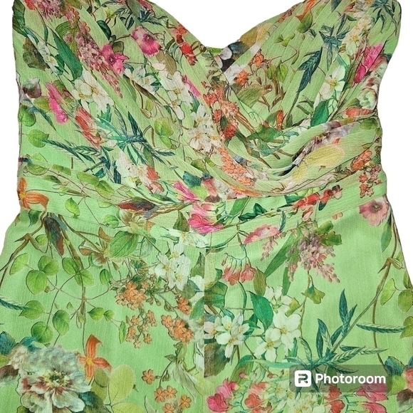 Jay Godfrey Lydia Chiffon Ruched Floral Strapless Romper Playsuit in 6 - Picture 5 of 9